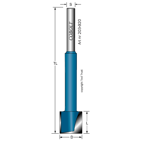 LÅSKISTFRÄS COBOLT  D=20 L=20 TL=120