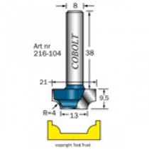 RADIEFRÄS MED BOTTENSKÄR COBOLT 216-104   S=8MM R=4