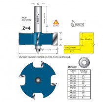 FALSFRÄS COBOLT Z=4, L=20, D=62, S=12 mm