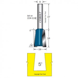 TRAPPFRÄS COBOLT  5 grad, D=19, L=26