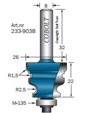 KANTPROFILFRÄS COBOLT  D=26, L=22