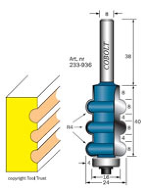 KANTDEKORFRÄS BARDISK OCH BÄNKSKIVA COBOLT 3 X R4, L=40