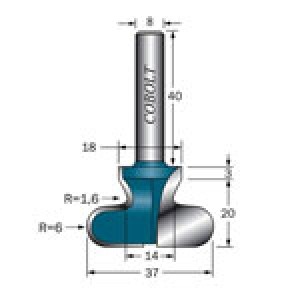 FINGERGREPPSFRÄS COBOLT D=37, R=6