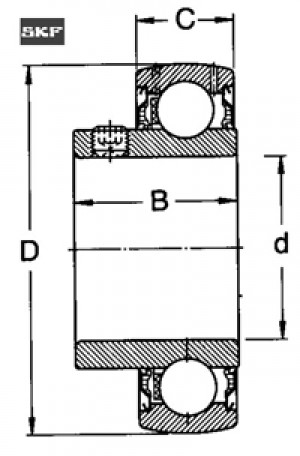 INSATSLAGER SKF YAT204