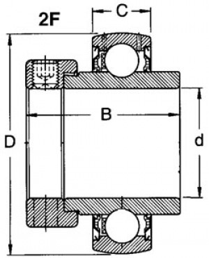 INSATSLAGER YEL212-2F SKF